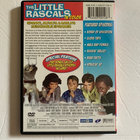The Little Rascals in Color DVD Spanky, Alfalfa & Darla’s Memorable Episodes - Picture 3 of 3